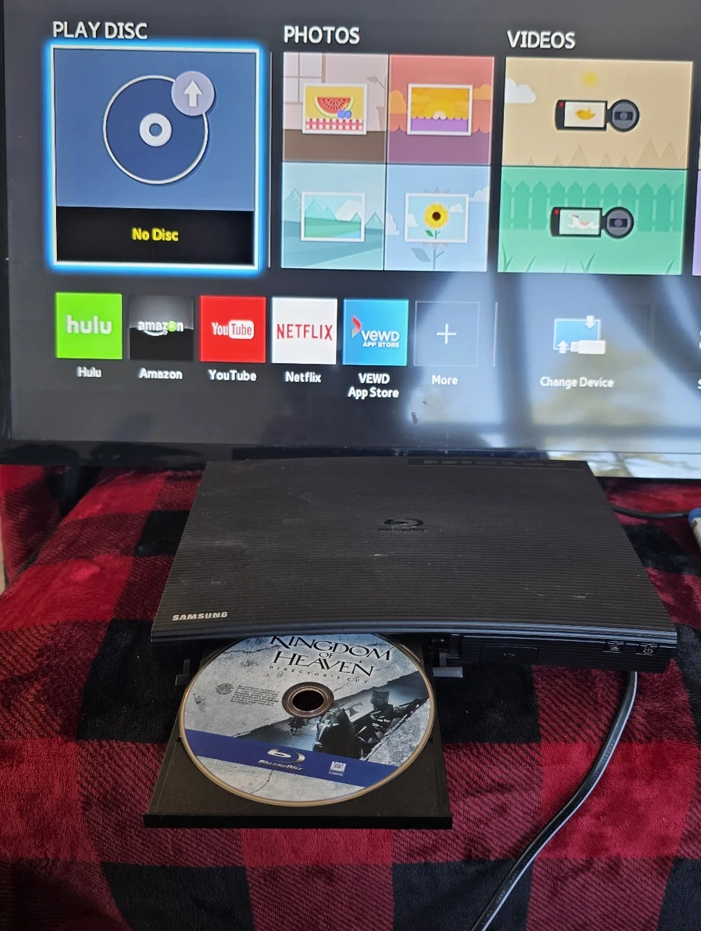 Samsung Slim External DVD Drive BD-JM57C Blu-ray DVD Player Wi-Fi Stream